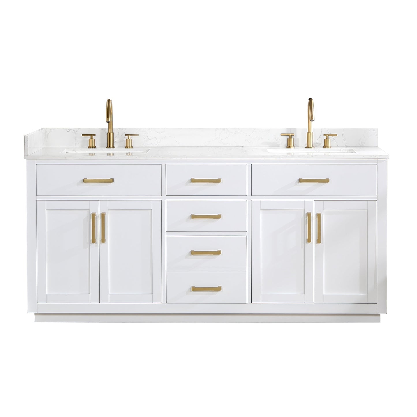 Altair Designs 72" double vanity with top - 557072-WH-GW-NM