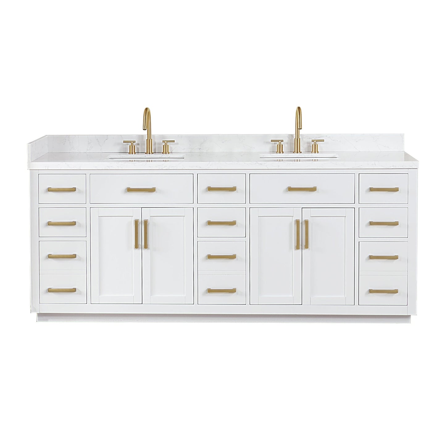 Altair Designs Gavino 84" double vanity with top - 557084-LB-GW-NM