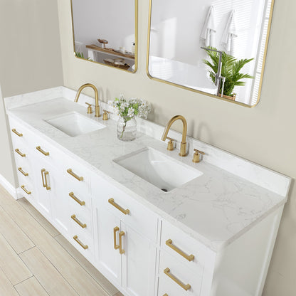 Altair Designs Gavino 84" double vanity with top - 557084-LB-GW-NM