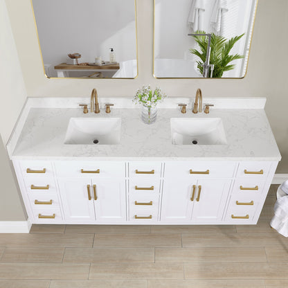 Altair Designs Gavino 84" double vanity with top - 557084-LB-GW-NM