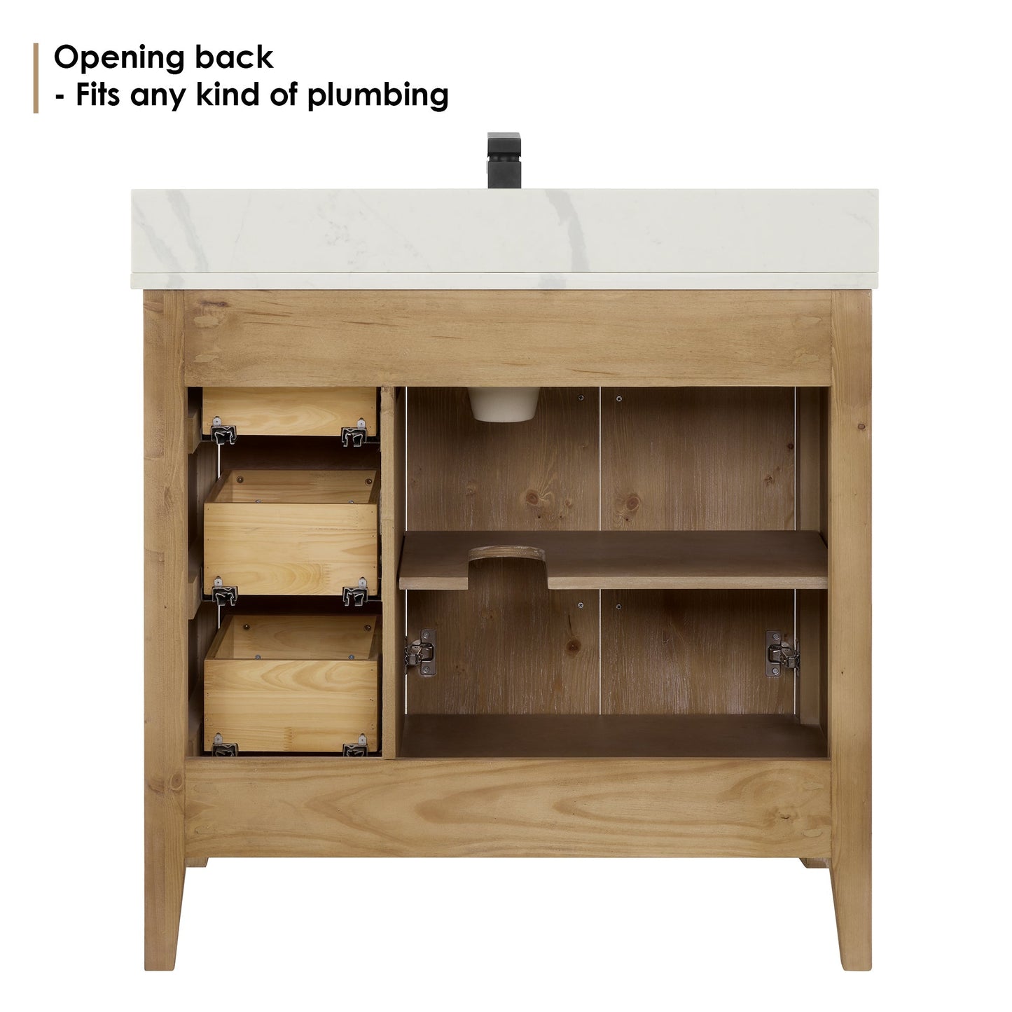 Altair Designs Laurel 36" single vanity with top - 558036-WF-CWQ-NM