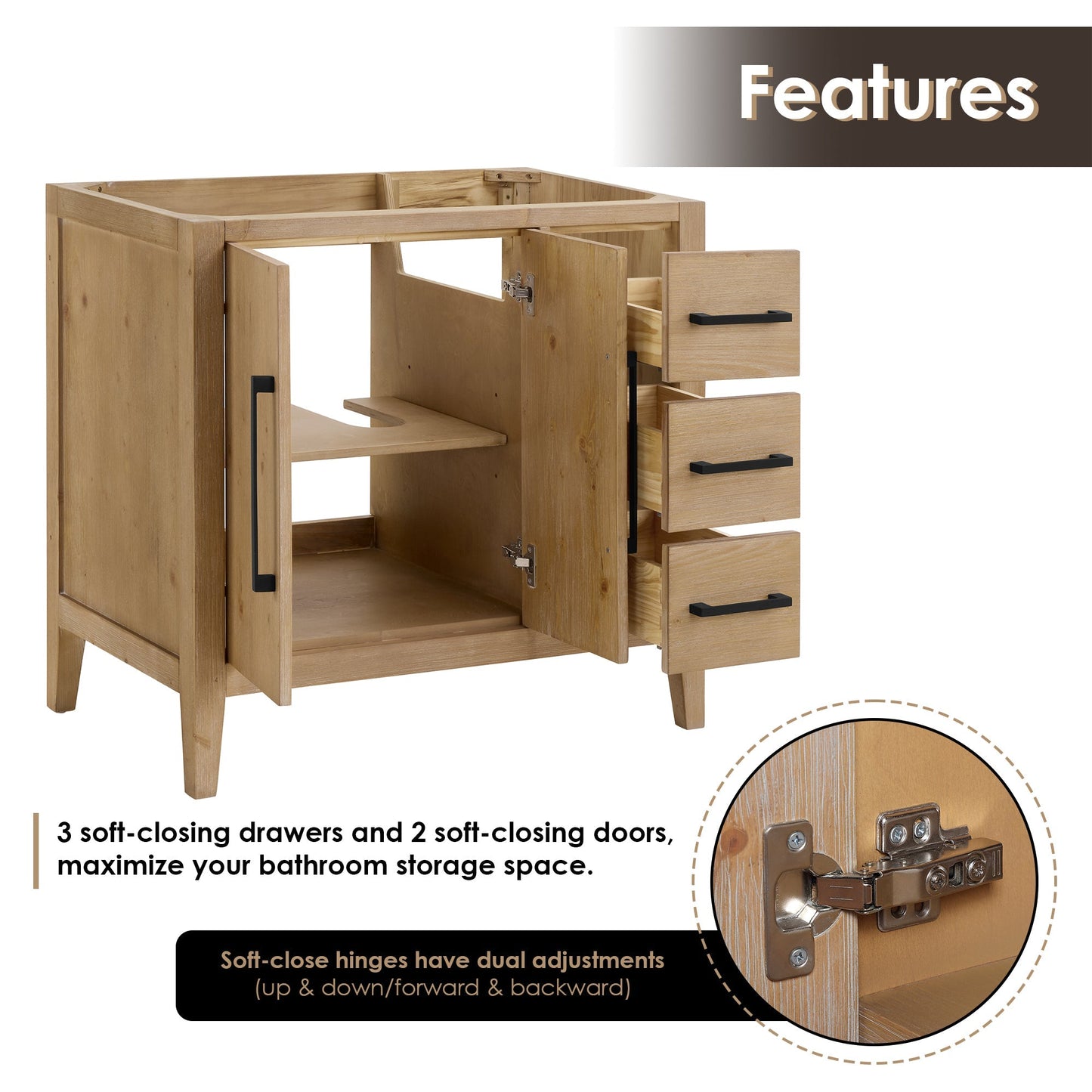 Altair Designs Laurel 36" single vanity with top - 558036-WF-CWQ-NM