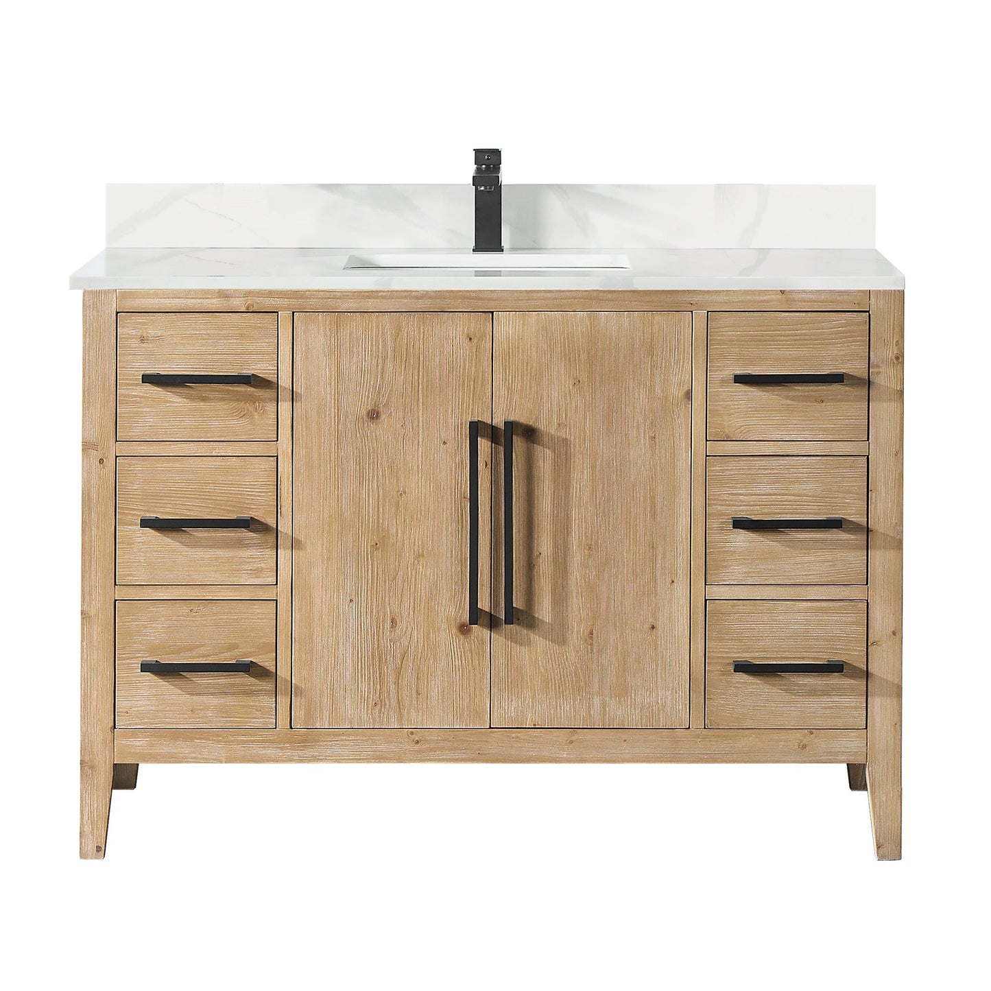 Altair Designs Laurel 48" single vanity with top - 558048-WH-CWQ-NM