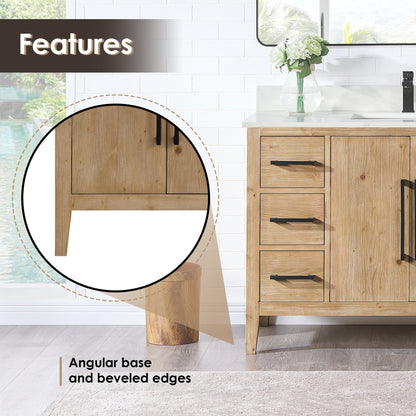 Altair Designs Laurel 48" single vanity with top - 558048-WH-CWQ-NM