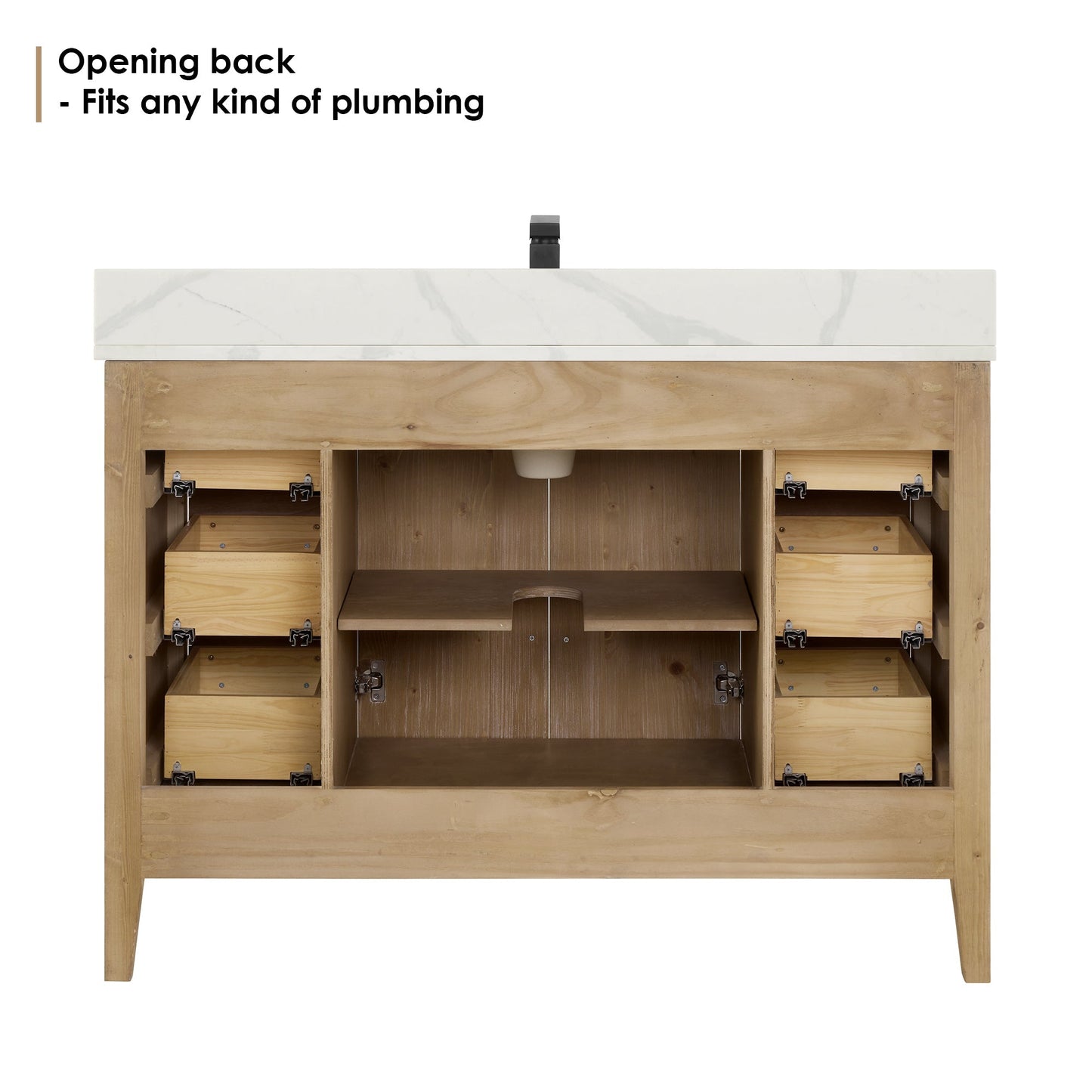 Altair Designs Laurel 48" single vanity with top - 558048-WH-CWQ-NM