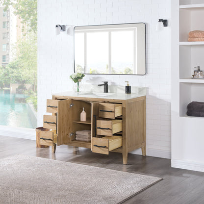Altair Designs Laurel 48" single vanity with top - 558048-WH-CWQ-NM
