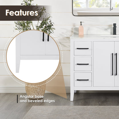 Altair Designs Laurel 48" single vanity with top - 558048-WH-CWQ-NM