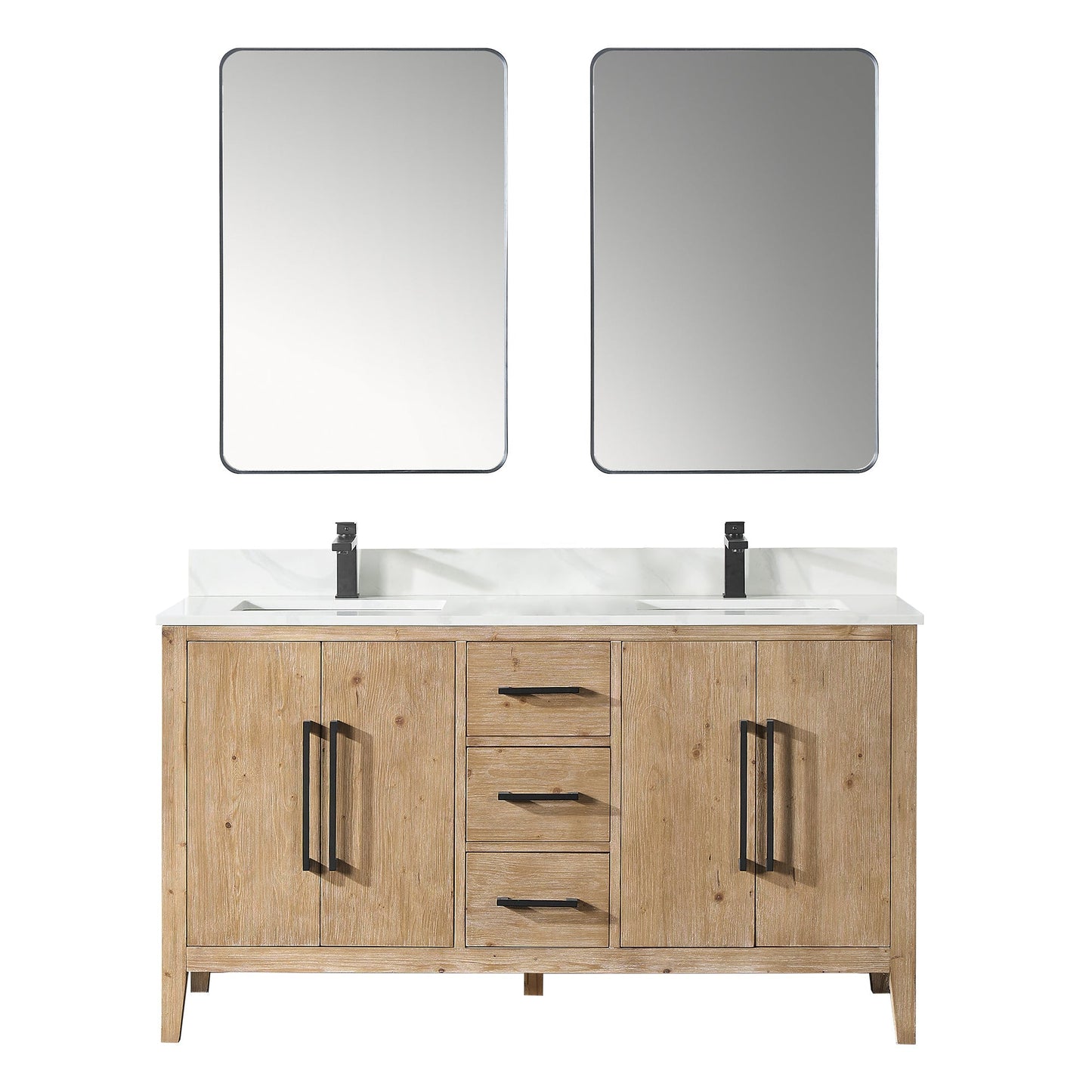 Altair Designs Laurel 60" double vanity with top - 558060-WF-CWQ-NM