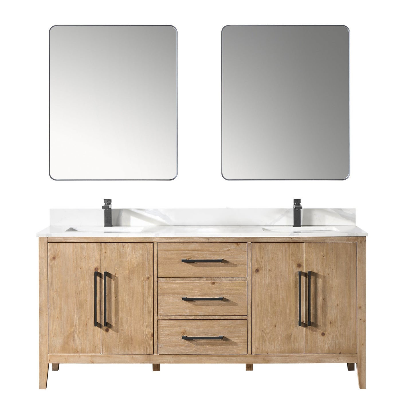 Altair Designs Laurel 72" double vanity with top - 558072-WH-CWQ-NM