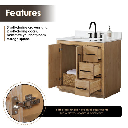 Altair Designs Bellavia 36" single vanity with top - 559036-WF-GW-NM