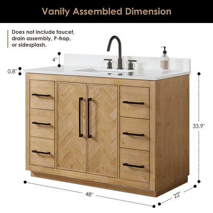 Altair Designs Bellavia 48" single vanity with top - 559048-WF-GW-NM