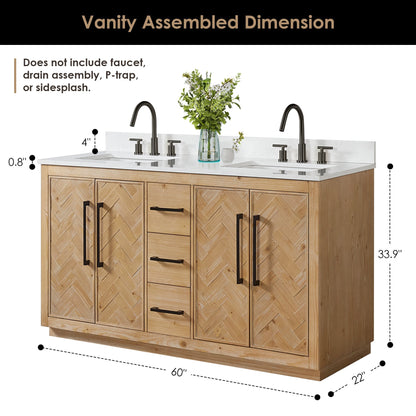 Altair Designs Bellavia 60" double vanity with top - 559060-WF-GW-NM