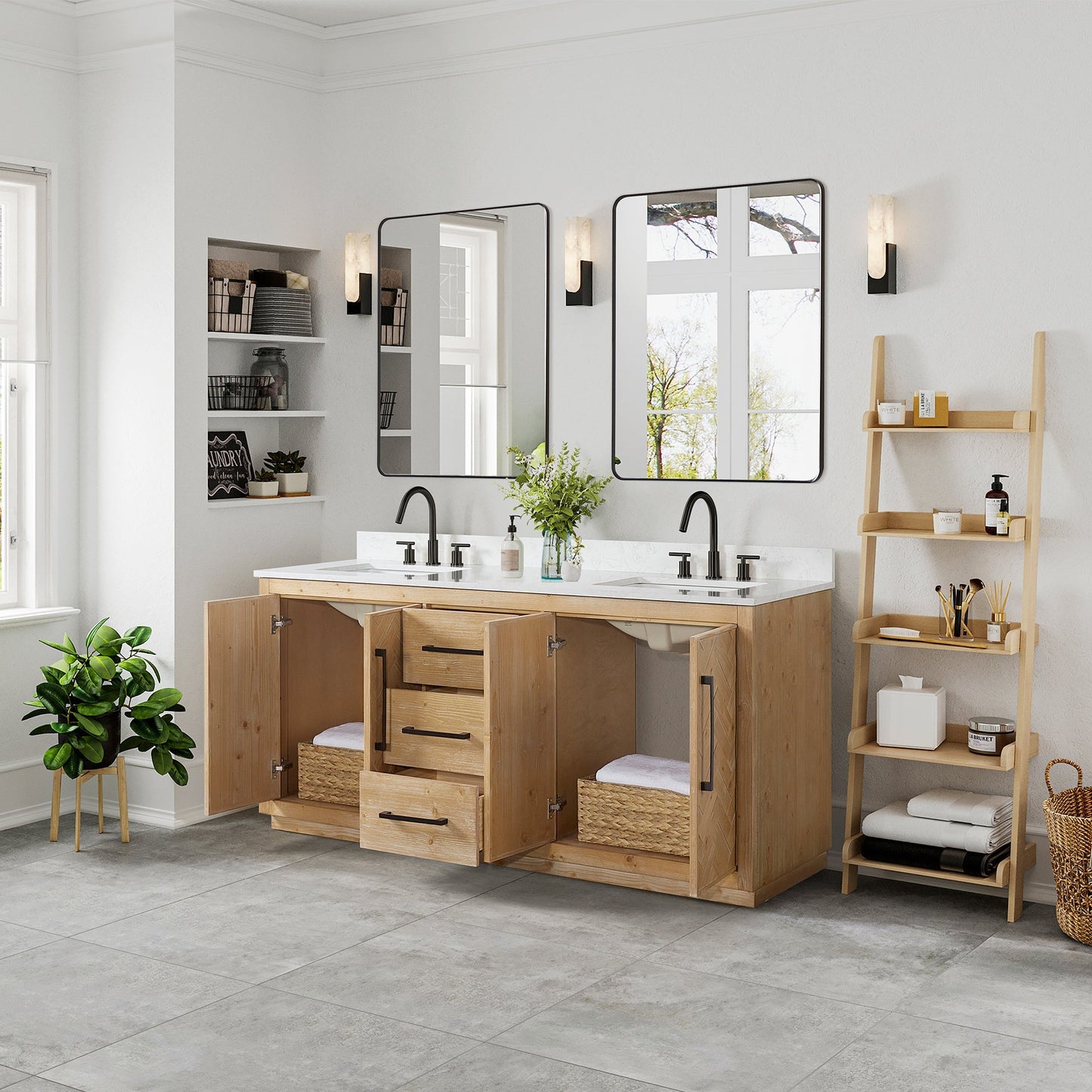 Altair Designs Bellavia 60" double vanity with top - 559060-WF-GW-NM