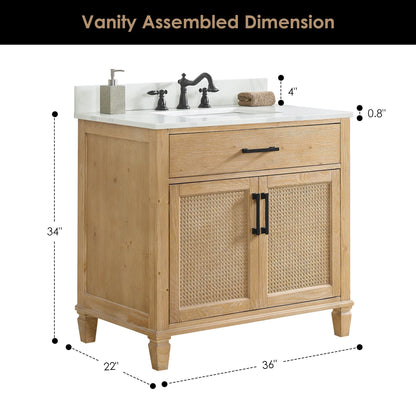Solana 36" single vanity with top