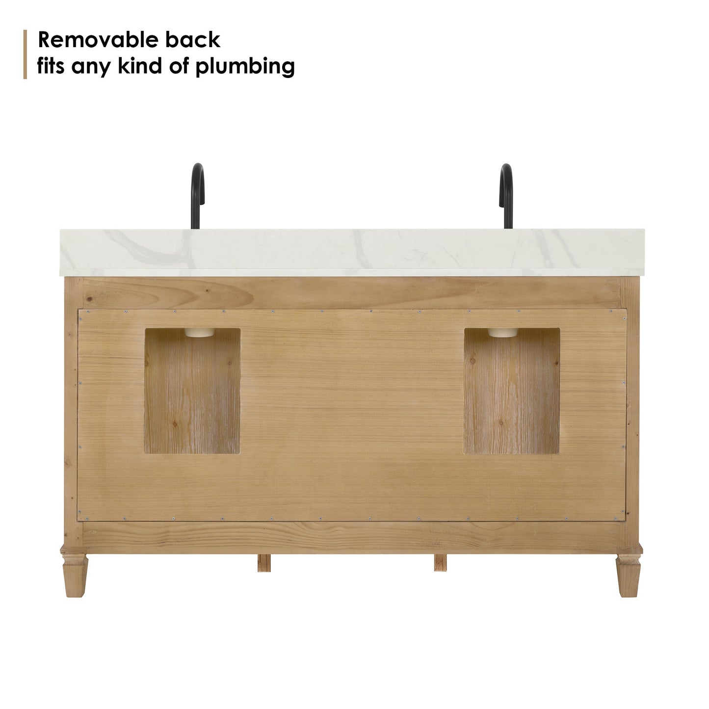 Altair Designs Solana 60" double vanity with top - 560060-WF-CWQ-NM