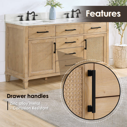 Altair Designs Solana 60" double vanity with top - 560060-WF-CWQ-NM
