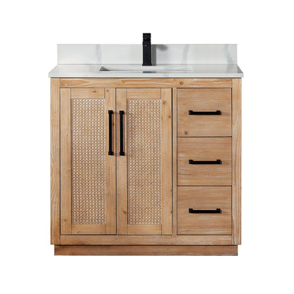Altair Designs 36" single vanity with top - 561036-LB-CWQ-NM