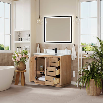Altair Designs 36" single vanity with top - 561036-LB-CWQ-NM