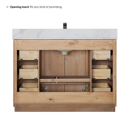 Altair Designs 48" single vanity with top - 561048-LB-CWQ-NM