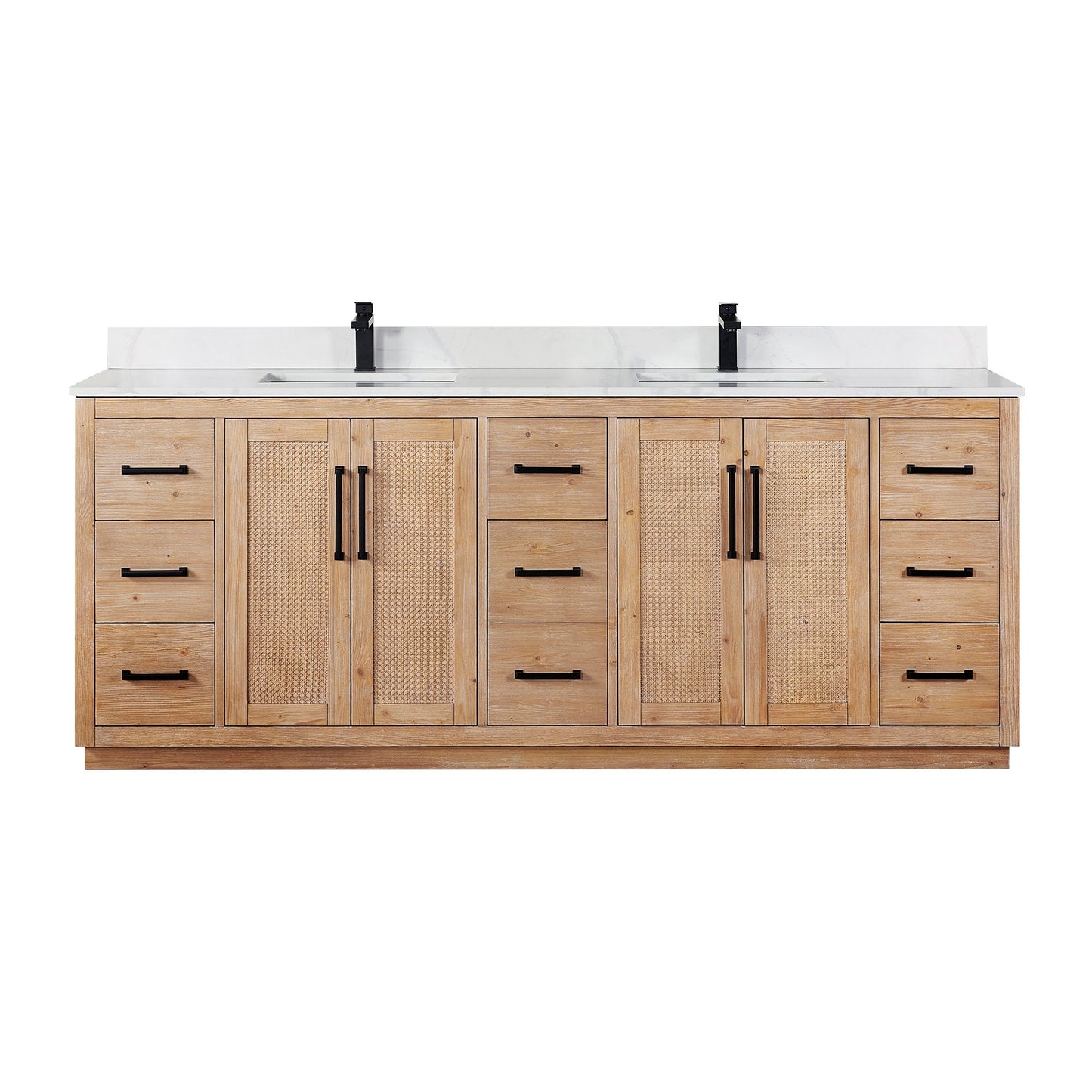 Altair Designs Floral 84" double vanity with top - 561084-LB-CWQ-NM