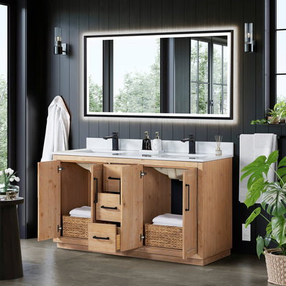 Altair Designs Cicero 60" double vanity with top - 562060-LB-GW-NM
