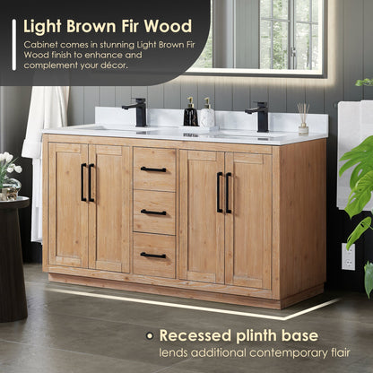 Altair Designs Cicero 60" double vanity with top - 562060-LB-GW-NM
