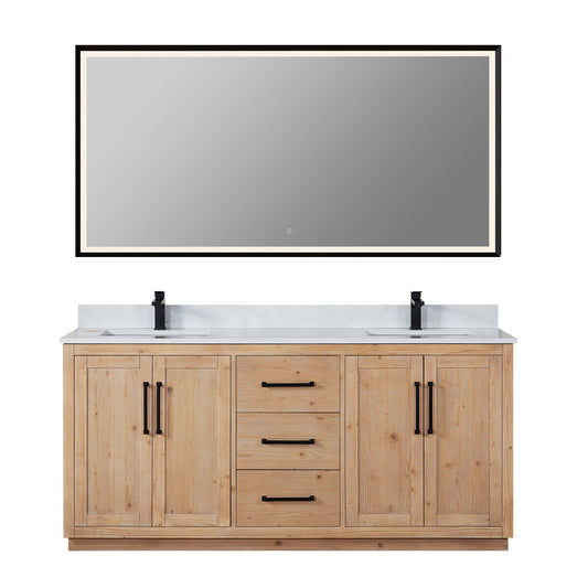 Altair Designs Cicero 72" double vanity with top - 562072-LB-GW-NM