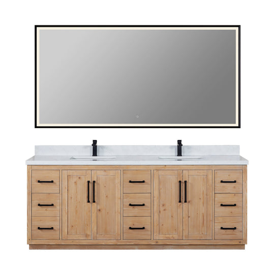 Altair Designs Cicero 84" double vanity with top - 562084-LB-GW-NM