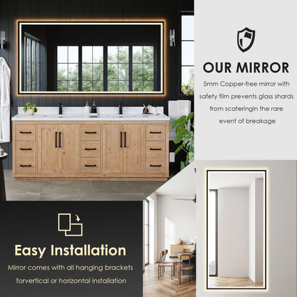Altair Designs Cicero 84" double vanity with top - 562084-LB-GW-NM
