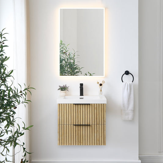 Altair Designs Livia 24" single vanity with top  - 563024-NB-WH-NM