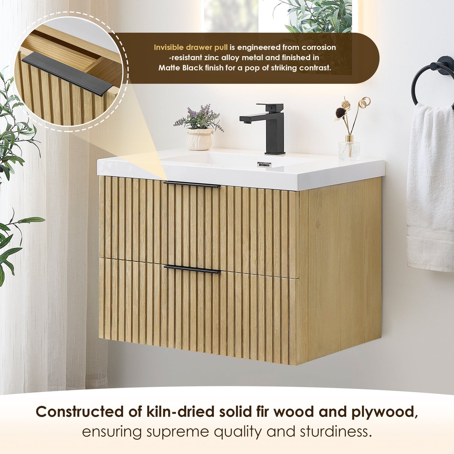 Altair Designs Livia 30" single vanity with top - 563030-NB-WH-NM