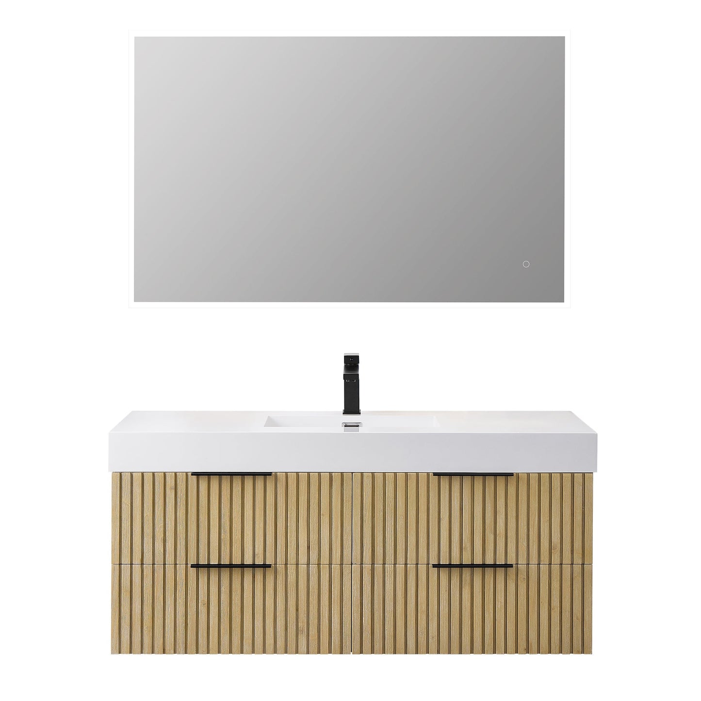 Altair Designs 48" single vanity with top - 563048-NB-WH-NM