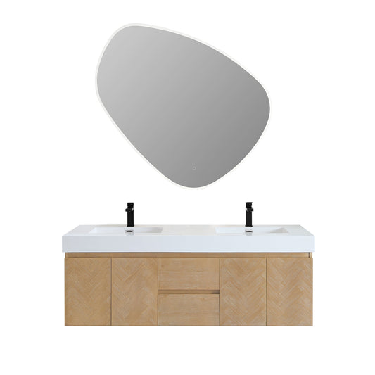 Altair Designs Siena 60" double vanity with top - 564060-LB-WH-NM