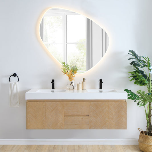 Altair Designs Siena 60" double vanity with top - 564060-LB-WH-NM