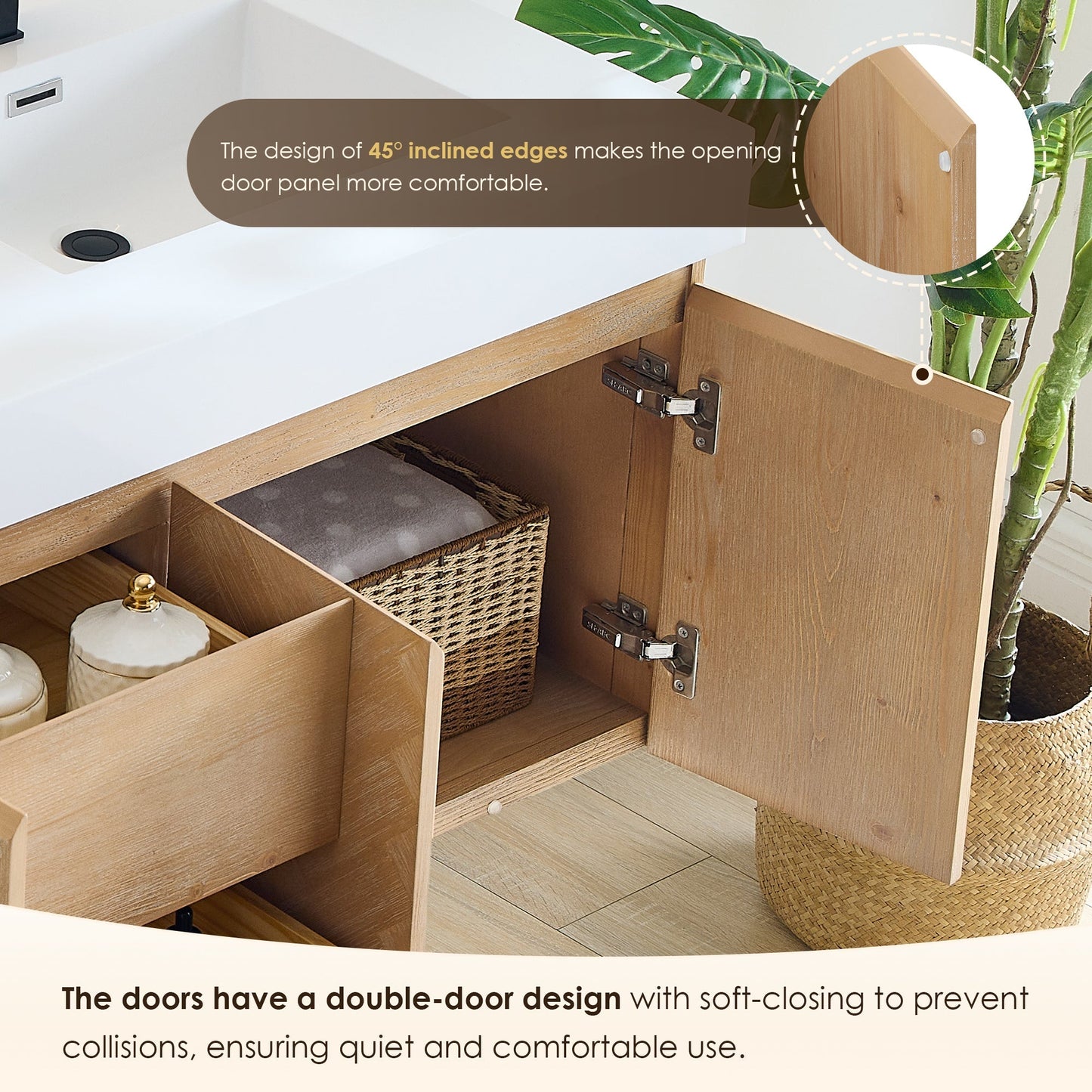 Altair Designs Siena 60" double vanity with top - 564060-LB-WH-NM