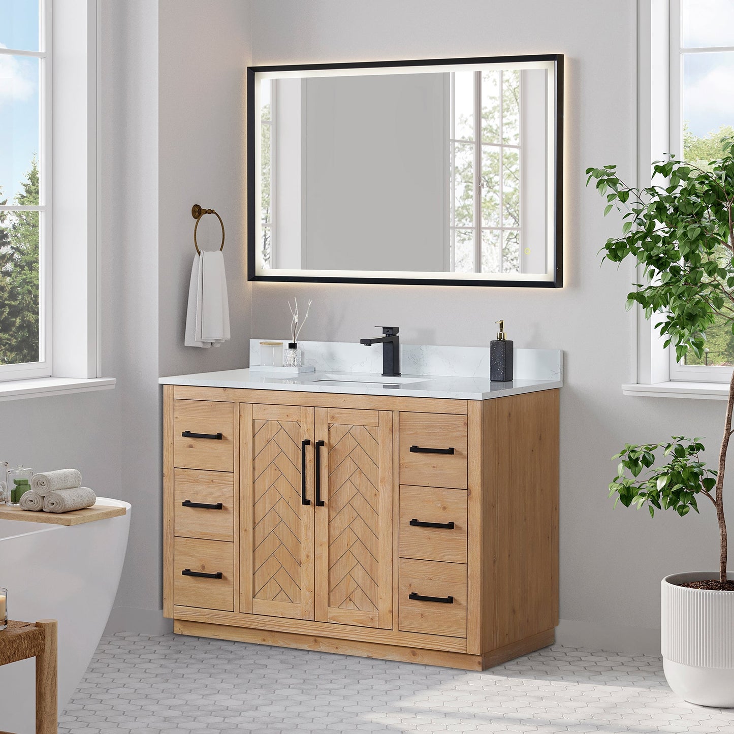 Altair Designs Anais 48" single vanity with top - 565048-LB-GW-NM