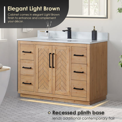 Altair Designs Anais 48" single vanity with top - 565048-LB-GW-NM