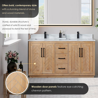 Altair Designs Anais 60" double vanity with top - 565060-LB-GW-NM