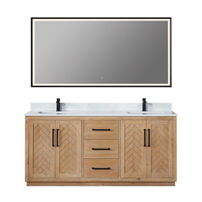 Altair Designs Anais 72" double vanity with top - 565072-LB-GW-NM