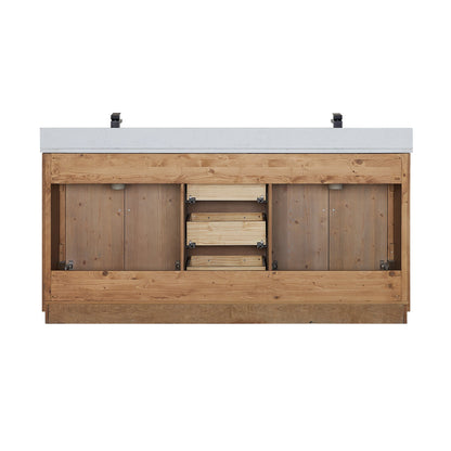Altair Designs Anais 72" double vanity with top - 565072-LB-GW-NM