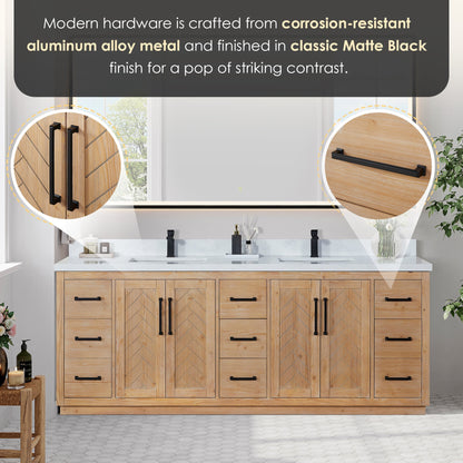 Altair Designs Anais 84" double vanity with top - 565084-LB-GW-NM