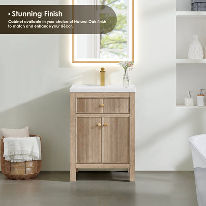 Altair Designs Cerrito 24" single vanity with top - 567024-BK-WH-NM