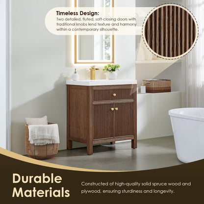 Altair Designs Cerrito 30" single vanity with top - 567030-BK-WH-NM