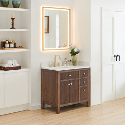 Altair Designs 36" single vanity with top - 567036-BK-GW-NM