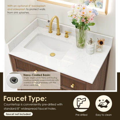 Altair Designs 36" single vanity with top - 567036-BK-GW-NM
