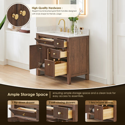 Altair Designs 36" single vanity with top - 567036-BK-GW-NM