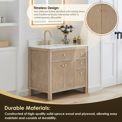 Altair Designs 36" single vanity with top - 567036-BK-GW-NM