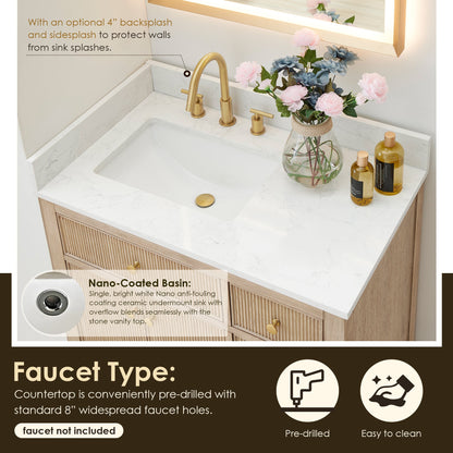 Altair Designs 36" single vanity with top - 567036-BK-GW-NM