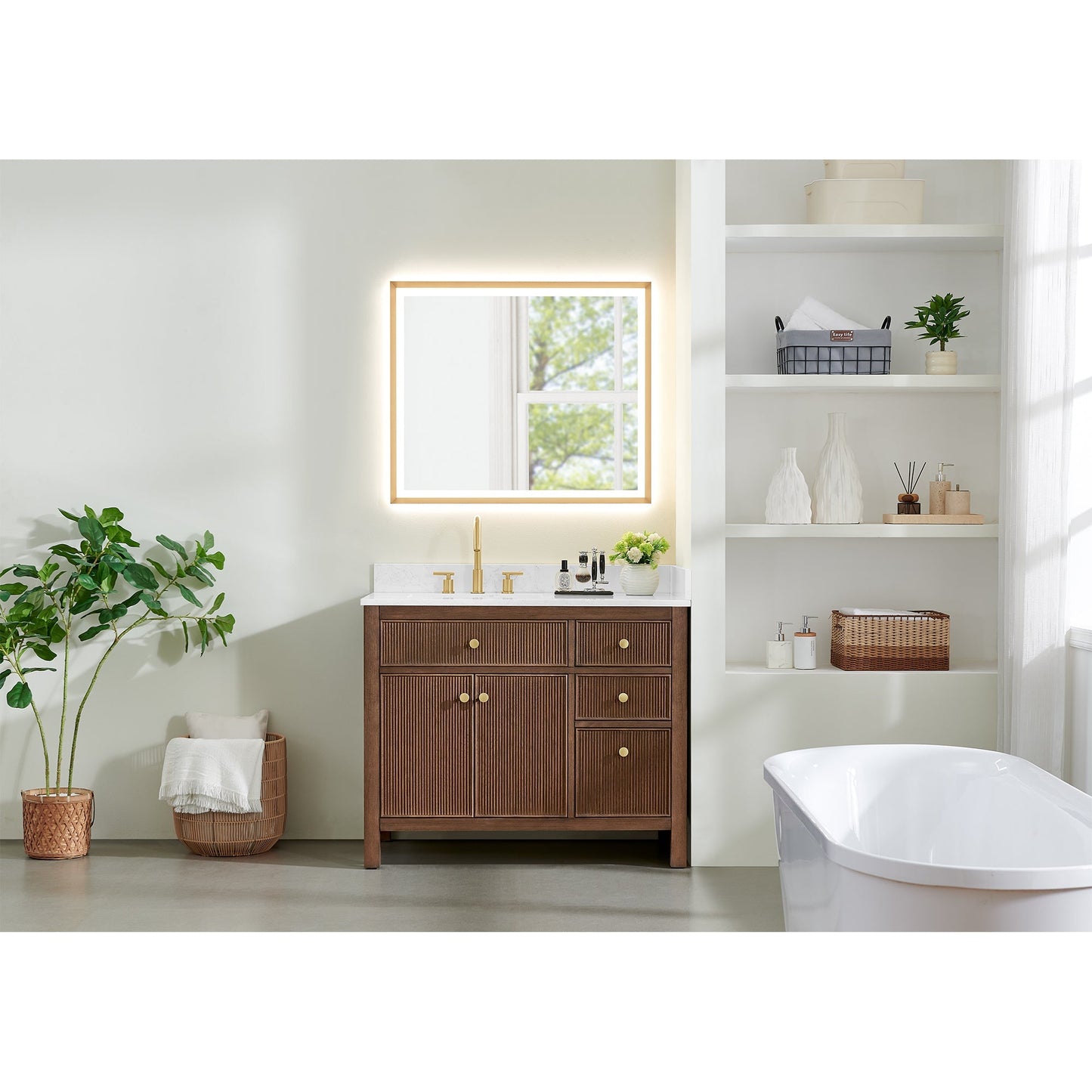 Altair Designs Cerrito 42" single vanity with top - 567042-BK-GW-NM