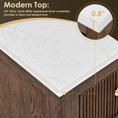 Altair Designs Cerrito 42" single vanity with top - 567042-BK-GW-NM